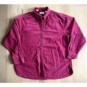 Vintage 90s L.L.Bean Chamois Cloth Shirt - Maroon, X-Large